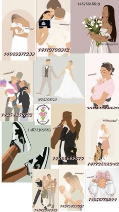 a poster showing different types of people in wedding outfits