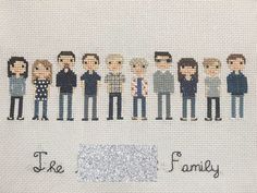 the family cross stitch pattern is shown