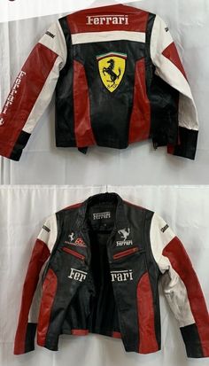 Vintage Ferrari F1 Jacket, F1 Leather Jacket, F1 Jacket Outfit, Ferrari Clothing, Formula One Jacket, Ferrari F1 Jacket, Ferrari Clothes, Ferrari Leather Jacket, Ferrari Outfit