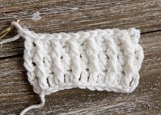 the crochet stitch is being worked on