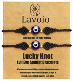 PRICES MAY VARY. EVIL EYE: When someone looks at you with jealously or ill will, they give you the “Evil Eye.” Sometimes it’s on purpose, other time on accident. Great misfortune can happen upon the receiver of the Evil Eye if not protected with an Evil Eye Amulet. Lucky Knot: This Handcrafted totems in China are renowned as "auspicious knots" or "lucky knots." These symbols represent the beauty of love, family, and friendship. They bestow upon the wearer good luck, an elegant demeanor, and embo Novelty Black Wristband For Gift, Adjustable Symbolic Wristband Gift, Adjustable Novelty Jewelry For Best Friend Gift, Casual Evil Eye Friendship Bracelets As Gift, Casual Evil Eye Friendship Bracelets For Gifts, Adjustable Novelty Jewelry For Festivals, Evil Eye Amulet, Christmas Everyday, 2 Pretty