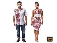 Hawaiian matching couples outfit of a short sleeve men's dress shirt, and a midi fitted dress for women's featuring burgundy white ulu floral design for daytime or evening wear.  IF YOU WOULD LIKE YOUR ITEMS TO ARRIVE IN TWO WEEKS TIME, PLEASE UPGRADE TO EXPRESS SHIPPING AT THE CART.  Message me if you would rather these items were in another color or combination of colors. WOW! your friends and family in a shirt that is unique as you are. SHORT SLEEVE MENS SHIRT * Available in sizes XS-5XL. * R White Short Sleeve Semi-formal Dress, White Semi-formal Summer Dress, Groomsmen Shirt, Hawaiian Dresses, Mens Dress Shirts, Couples Outfit, Fitted Midi Dress, Etsy Wedding Dress, Casual Wedding Dress