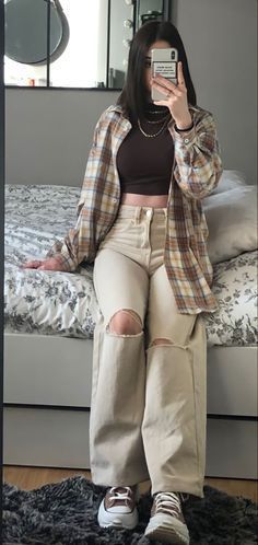 Casual College Outfits, Trendy Outfits For Teens, Everyday Fashion Outfits, Casual Day Outfits, Quick Outfits, Easy Trendy Outfits, Baggy Pants, Simple Trendy Outfits