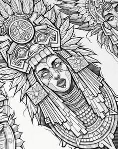 Traditional Mayan Tattoos, Mayan Princess Tattoo, Female Aztec Warrior Tattoo, Aztec Female Tattoo, Mayan Goddess Tattoo, Guerrero Maya Tattoo, Mexican Art Tattoos For Women, Aztec Warrior Tattoo For Women, Hispanic Culture Tattoos