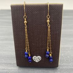 Lapis Lazuli Dangle Earring Blue Gemstone Long Earring Gold Filled Chain Earring Dainty Bead Earring September Birthstone Wedding Gift. - Etsy Elegant 14k Gold-filled Jewelry With Dangling Beads, Gold Dangling Bead Earrings, Gold Dangling Bead Jewelry, Gold Dangle Jewelry With Beads, Gold Dangle Jewelry With Dangling Beads, 14k Gold Filled Dangle Linear Earrings As Gift, 14k Gold Filled Linear Long Drop Earrings As Gift, Gold Wire Wrapped Linear Earrings As Gift, Gold Wire Wrapped Linear Earrings For Gift