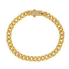 Elevate your wrist game with this 22k gold and cubic zirconia bracelet by Virani Jewelers. Made from the finest cubic zirconia and featuring a timeless design, this gold link bracelet is the epitome of luxury. Whether worn casually or for a special occasion, it adds a touch of elegance to any outfit. Indulge in the beauty of fine craftsmanship with this exquisite gold link bracelet.Features• 22k yellow gold• Cubic zirconiaSpecifications:• Minimum Width - 6.65 millimeters• Maximum Width - 10.25 m Luxury 22k Gold Yellow Bracelet, Luxury 22k Gold Elegant Bracelet, Cubic Zirconia Bracelet, Gold Link Bracelet, Wrist Game, Gold Link, 22k Gold, Link Bracelets, Timeless Design