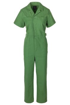 Portola Coverall Cotton Utility Jumpsuits And Rompers With Short Sleeve, Cotton Utility Jumpsuit With Short Sleeves, Short Sleeve Cotton Overalls For Workwear, Cotton Short Sleeve Overalls For Workwear, Cotton Utility Jumpsuit With Relaxed Fit, Cotton Jumpsuits And Rompers With Pockets For Work, Cotton Workwear Jumpsuits And Rompers With Pockets, Green Cotton Utility Overalls, Cotton Overalls For Workwear