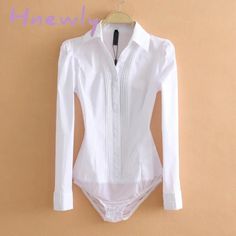 Hnewly Elegant Bodysuits Women Office Lady White Body Shirt Long Sleeved Blouse Ladies Collar Tops Elegant Bodysuit, Body Shirt, Women Office, Collar Top, Office Lady, New Tops, Office Ladies, Brand Names, Blouses For Women