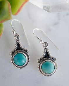 Turquoise Earrings ~ Sterling Silver 925 - Maresia Jewelry Turquoise Sterling Silver Earrings - Fine Jewelry, Turquoise Sterling Silver Earrings Fine Jewelry, Turquoise Sterling Silver Fine Jewelry Earrings, Turquoise Round Sterling Silver Earrings, Sterling Silver Turquoise Cabochon Earrings, Antique Turquoise Jewelry, Turquoise Birthstone, Antique Turquoise, Symbols Of Strength