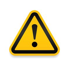 a yellow and black hazard sign on a white background