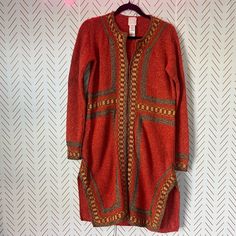 James Coviello For Anna Sui Long Wool Embroidered Cardigan Jacket Duster Sz S Measurements Taken While Laying Flat: Pit To Pit:20" Length:38" **Review Pics For Small Areas Of Discoloration. Looks Like It Needs A Wash** Red Fair Isle Pattern Cardigan For Fall, Red Fair Isle Cardigan For Fall, Red Fair Isle Long Sleeve Outerwear, Red Jacquard Knit Outerwear For Fall, Fall Embroidered Long Sleeve Cardigan, Embroidered Red Cardigan For Fall, Red Embroidered Long Sleeve Cardigan, Red Embroidered Fall Cardigan, Spring Fair Isle Pattern Outerwear