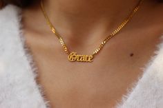 Dainty Charm Necklaces With Curb Chain For Gifts, Gold Plated Curb Chain Charm Necklace Gift, Gold Name Necklace With Birthstone For Wedding, Name Necklace With Pendant On Curb Chain As Gift, Pendant Name Necklace With Curb Chain For Gift, Yellow Gold Name Necklace With Curb Chain As Gift, 14k Gold Name Necklace With Curb Chain As Gift, Babygirl Necklace, Gold Name Necklace