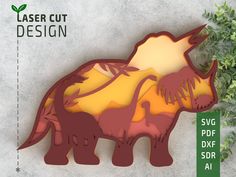 an image of a rhinoceros cut out from paper