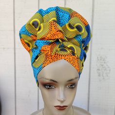 Our African print headwrap are made with 100% beautiful and vibrant colors of Ankara cotton. it is combined with a cap/bonnet and are lined with 100% satin to protect your hair from friction and drying out. -They are all made with an elastic band. - Available for wholesale pricing - Mask is two layers of cotton fabrics with filter pockets and nose wire guide Note. colors might be a little different due to different monitor lighting RETURNS: Due to the intended use, there are no returns on hair a Head Wrap African, Head Wear, Scrub Cap, Cotton Fabrics, Head Wrap, Scrub Caps, Head Covering, 2 Way, Shawls And Wraps