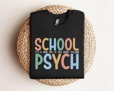 School Psychologist Sweatshirt - This super-comfy special education crewneck sweater is a cute graduation gift or Christmas gift for school psych or counselor!  PRODUCT DETAILS AND SIZING  - Available sizes: S-3XL (see picture) - 6 color options (see picture) - 50% cotton, 50% polyester - Medium-heavy fabric (8.0 oz/yd² (271.25 g/m - Loose fit - Sewn-in label - Runs true to size  SHIPPING AND PRODUCTION TIME  (see picture) - Production time: 2-5 business days (usually 2-3 days) - Shipping time: School Psychologist Gifts, School Sweater, Sped Teacher, School Psychologist, School Counselor, Psych, Psychologist, Crewneck Sweater, Teacher Gift