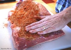 This is a good, sweet rub that you will produce a good, flavorful barbecued brisket. This rub can be used on oven baked briskets as well. Oven Baked Brisket, Baked Brisket, Brisket Rub, Green Egg Recipes, Meat Rubs, Smoked Beef Brisket, Long Bath