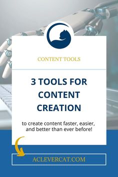 a white sign that says 3 tools for content creation