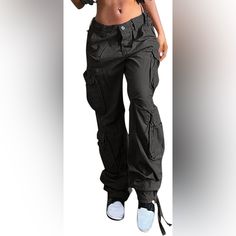 Women’s Black Cargo Pants, Run Very Big Will Fit M/L, New Never Worn With Tags. Black Baggy Mid-rise Cargo Pants, Black Mid-rise Relaxed Fit Cargo Pants, Black Relaxed Fit Mid-rise Cargo Pants, Amazon Casual Cotton Bottoms, Black Loosely Fitted Cargo Pants, Trendy Fitted Amazon Bottoms, Casual Black Bottoms From Amazon, Casual Black Bottoms By Amazon, Casual Amazon Bottoms With Pockets