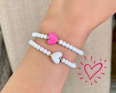 Heart Bead Bracelet Chunky Heart Emoji Bracelets for Kids Gen Z Jewelry Party Favor Gifts - Etsy Cute Beaded Bracelets For Valentine's Day Friendship, Cute Beaded Bracelets For Valentine's Day, Cute Heart Beads Friendship Bracelets For Valentine's Day, Trendy Hypoallergenic Bracelets For Valentine's Day, Trendy Hypoallergenic Bracelet For Valentine's Day, Cute Valentine's Day Friendship Bracelets With Heart Beads, Cute Valentine's Day Heart Beads Friendship Bracelets, Trendy White Stretch Bracelet For Mother's Day, Cute Beaded Bracelets With Heart Charm