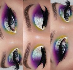 Teal Makeup, Makeup Collage, Eyeshadow Designs, Glitter Makeup Looks, Purple Eye Makeup, Eyeshadow Ideas, Eyebrow Makeup Tips, Eye Makeup Steps, Pinterest Makeup