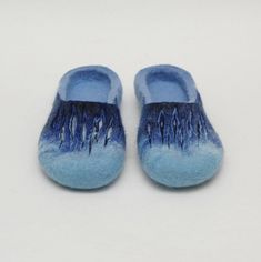 Felted slippers for women - excellent Housewarming or birthday gift for your dear Especially expressive, vivid colors for your home shoes, to make your mood fine everyday. Non-slip sole is covered with natural latex. Now slippers can be used for outside wearing, they are available in rubber soles. Please follow the link if interested https://www.etsy.com/listing/100254500/rubber-soles-for-felted-slippers Felt is a perfect material for footwear. It is extremely wear proof and warm. When you put t Felted Slippers, Slippers For Women, Home Shoes, Natural Latex, House Shoes, Home Outfit, Handmade Home, Womens Slippers, Sky Blue