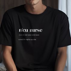 Introducing our Definition Print Clothing Collection - a charming and versatile addition to your everyday life! We're thrilled to introduce you to our 'nicu nurse' definition print t-shirts, crewnecks, and hoodies. These are not your regular shirts; they are conversation starters, designed to add a dash of humor and a sprinkle of wit to your everyday attire. These sweathers features a unique 'definition' design that makes it an excellent gift idea for any occasion. Perfect as a funny gift idea or as a unique present that is sure to bring a smile to anyone's face. Our definition shirts are available in a variety of vibrant colors including Red, White, Black, Navy, Royal, and Gray. They come in sizes S, M, L, and XL, ensuring a comfortable fit for everyone. Whether you're looking for a gift Casual Black Nursing Top, Nicu Nursing Quotes, Nurse Definition, Perfect Definition, Nicu Nurse, Funny Prints, Nurse Quotes, Unique Presents, Nursing Shirts