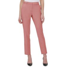 New With Tags Msrp $89 Dkny Essex Ankle Pants In Orchard (Pink) Modern Wardrobe Staples, These Mid-Rise Ankle Pants From Dkny Are Perfect For Professional Looks. Zipper With Hook-And-Eye And Button Closure At Front, Two Front Pockets; Two Back Pockets Size 18 Approximate Flat Lay Manual Measurements Waist 20" Hips 23" Rise 12.5" Inseam 28.5" Length 40" Pink Tapered Leg Office Pants, Pink Straight Leg Office Pants, Tailored Pink Bottoms For Office, Pink Tailored Bottoms For Office, Pink Fitted Office Bottoms, Pink Tapered Leg Office Bottoms, Tailored Pink Dress Pants For Spring, Pink Elastane Pants, Pink Straight Elastane Pants