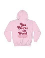 You Deserve The World Hoodie丨August Lemonade Aesthetic Clothing, Trendy Outfit, Trendy Fall, Outfit Inspo Fall, White Hoodie, Fall Outfit, You Deserve