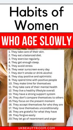 Click on the link for more tips from women who age slowly. Aging Quotes, Healthy Lifestyle Habits, Positive People, Anti Ageing