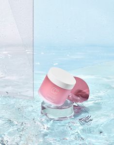 Water Product Photography, Cosmetics Banner, White Jar, Water Photography, Skin Care Items