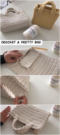 crochet a pretty bag is shown with instructions to make it look like an old purse