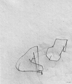 a black and white drawing of two shapes