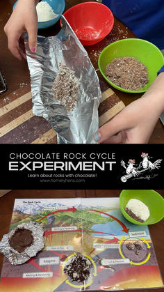 chocolate rock cycle experiment for kids