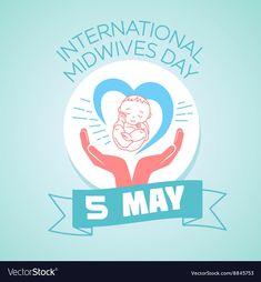 the international midwives day logo with hands holding a baby in it's heart