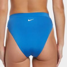 Nike High Waist Bikini Bottoms Womens New Without Tag Blue Swimwear With High-cut Leg For Swimming, Nike Solid Color Swimwear For Beach, Nike Bottoms For Poolside And Beach Season, Nike Solid Color Beachwear Swimwear, Nike Sporty Bottoms For Poolside, Nike Swim Bottoms For Beach Season, Nike Swimming Bottoms For Beach Season, Nike Swimming Bottoms For Beach, Nike Bottoms For Swimming And Beach Season