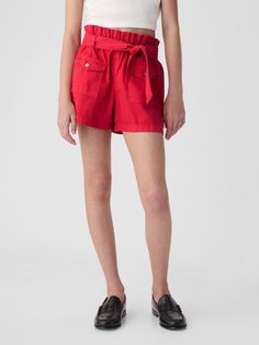 Kids High Rise Paperbag Denim Shorts | Gap Toddler Jeans, Red High, Gap Kids, Men Boys, The Gap, Recycled Cotton, Stretch Denim, Baby Toddler, Gap