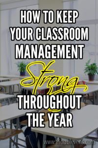 a classroom with desks and chairs that have the words how to keep your classroom management strong throughout the year