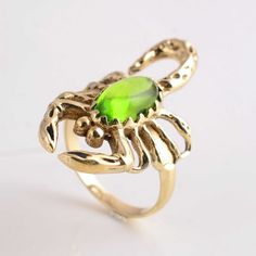 "Product:- Ring Material:- Brass Size:- All size available Gemstone :- Peridot Peridot Scorpion Ring, Scorpion Ring,  Gemstone ring,Handmade Jewelry,Vintage Scorpion Rings,Scorpion Astrology Ring, Animal ring, Brass ring ❥ Customers' satisfaction is our biggest priority, please contact us with any questions/queries for future or existing orders, and we will do our best to make sure you are happy with your order. ❥Please make sure to add the correct address during checkout. You can return your purchased item within 15 days after successful delivery. We offer a 100% \"Money Back Guarantee\" if you are not satisfied with your purchase. ❥If you are not satisfied with your purchased items then contact with us first before leaving negative or neutral feedback or opening disputes. We believe in s Scorpion Jewelry, Scorpio Ring, Scorpion Ring, August Birthstone Ring, Animal Ring, Mens Gold Rings, Animal Rings, August Birthstone, Etsy Personalized Gifts