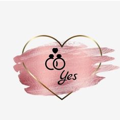 a pink heart with the word yes written on it and two hearts in the middle