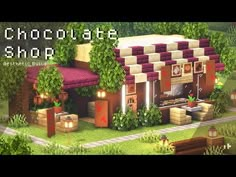 Restaurant In Minecraft, Minecraft Fancy Restaurant, Minecraft Farm Ideas, Minecraft Restaurant, Minecraft Stores, Minecraft Bakery, Minecraft Market, Pink Minecraft, Minecraft Decor