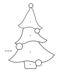 a christmas tree with three balls on it and the numbers 1 - 3 in front