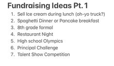 an advertisement with the words, fundraiser ideas pt 1 sell ice cream during lunch on - line