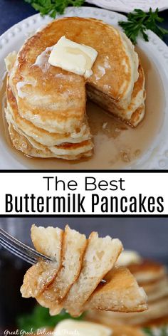 the best buttermik pancakes are made with only 3 ingredients and they're so good to eat