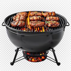 burgers and hamburger patties cooking on an outdoor bbq grill, hd png