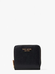 If you love mini bags our Morgan compact wallet is your new BFF. We made it in scratch-resistant Saffiano leather so it will keep its sleek luxe look. | Kate Spade Morgan Small Compact Wallet, Black Compact Kate Spade Coin Purse, Classic Compact Kate Spade Wallet, Kate Spade Classic Compact Wallet, Compact Kate Spade Wallet, Chic Kate Spade Wallet For Travel, Chic Kate Spade Wallets For Travel, Chic Kate Spade Travel Wallets, Kate Spade Compact Wallet For Everyday, Kate Spade Compact Everyday Wallet