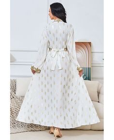 Get 10% off now! Buy white with gold vneck embroidered kaftans abaya dress for women at cheap price online. Free stable shipping and pro custom service since 2009. Elegant White V-neck Kaftan, Elegant White V-neck Thobe, Festive White Kaftan For Eid, Gold V-neck Kaftan For Party, White Maxi Dress For Eid Festival, White Maxi Dress For Eid, White V-neck Kaftan For Festive Occasions, Gold Maxi Length Dress For Eid, Gold Floor-length Maxi Dress For Eid