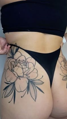 But Cheek Tattoo, Bum Cheek Tattoo Women, Glute Tattoo, Tattoo Under Bum Cheek, Buttcheek Tattoo Women, Art Inspired Tattoos, Stomach Tattoos