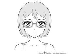 How to Draw Anime Characters Tutorial - AnimeOutline Anime Character Outline, Disney Outline, Sketch Guide, Anime Outline, Hair Study, Woman Teacher, Character Outline