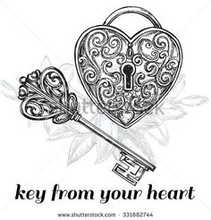 the key from your heart is in the shape of a lock with an ornate pattern on it