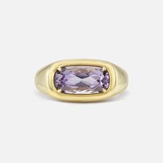 Each of our gemstone signet rings contain a distinctive, one-of-a-kind stone that has been hand-selected by Maggi. Due to the uniqueness of these precious materials, only one is available. One-of-a-kind gemstone ring featuring one custom cut purple amethyst set in an east west elongated cushion cut signet style setting. Instagram Site, Elongated Cushion Cut, Amethyst Set, Elongated Cushion, Signet Rings, East West, Signet Ring, Purple Amethyst, Cushion Cut